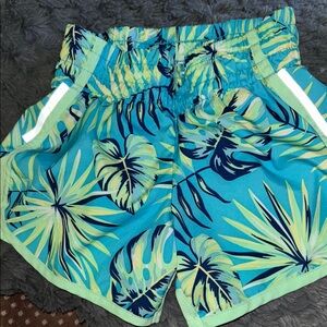 Tropical Leaf Print Shorts